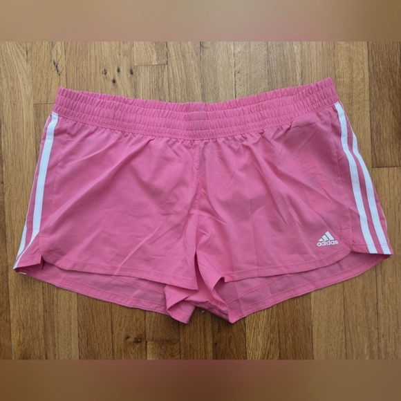 Adidas Magenta Pink Athletic Shorts with Elastic Waistband - Picture 1 of 4